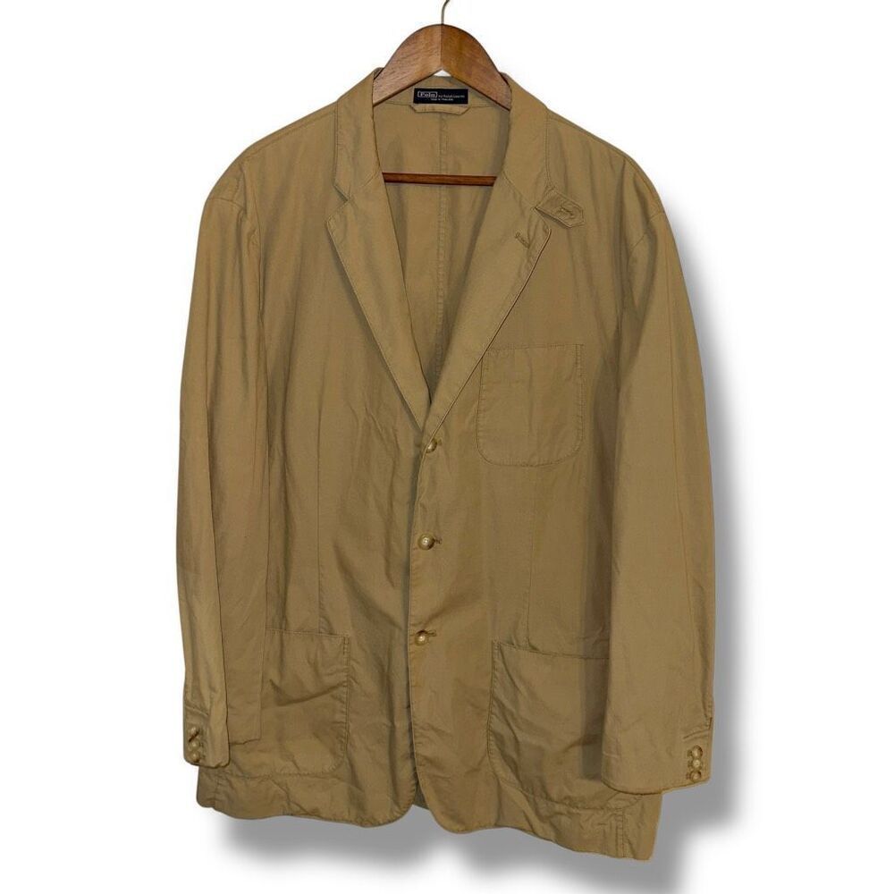 Polo Ralph Lauren Tan Unstructured Safari Jacket Sport Coat Sz XL
